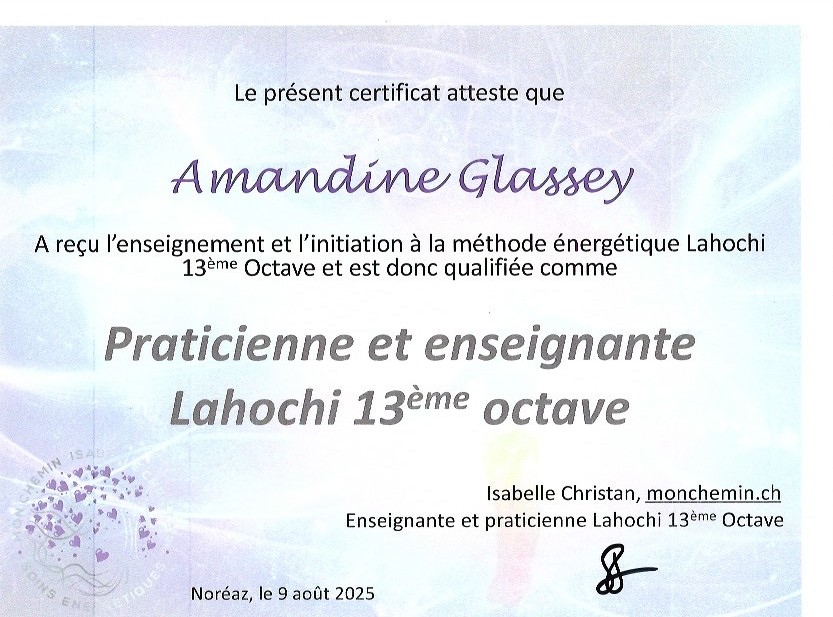 Diplôme LaHoChi 13e octave